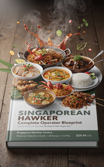 Singaporean Hawker Centre Restaurant Operations Guide — 28 Recipes + Full P&L