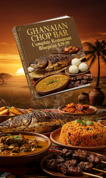 Ghanaian Chop Bar Restaurant Operations Guide — 28 Recipes + Full P&L